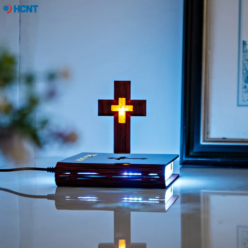 Levitating Cross Lamp Bible Floating