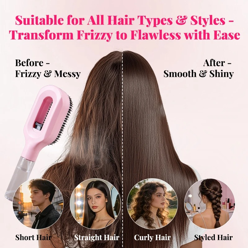 Hairbrush with Spray Bottle 2in1