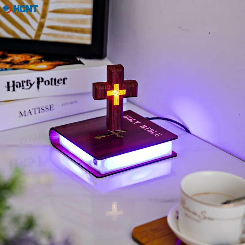 Levitating Cross Lamp Bible Floating