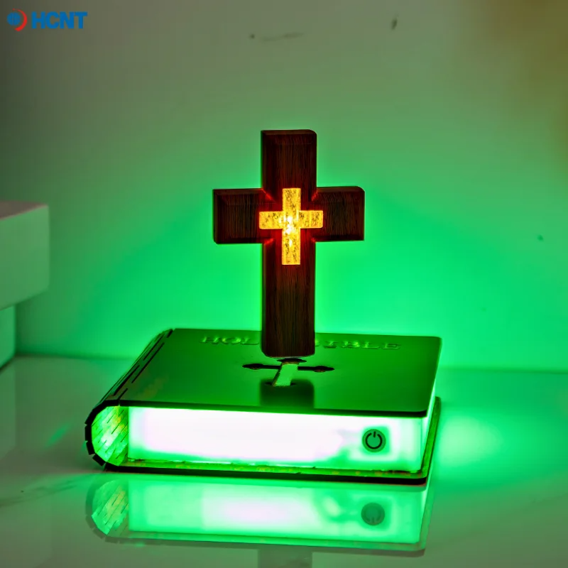 Levitating Cross Lamp Bible Floating