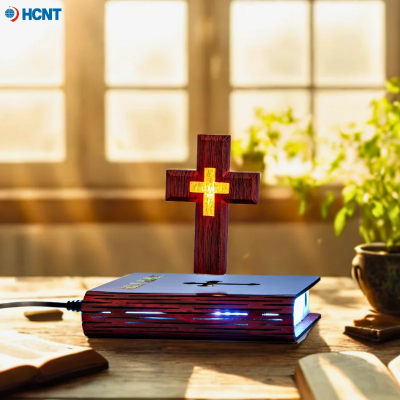 Levitating Cross Lamp Bible Floating